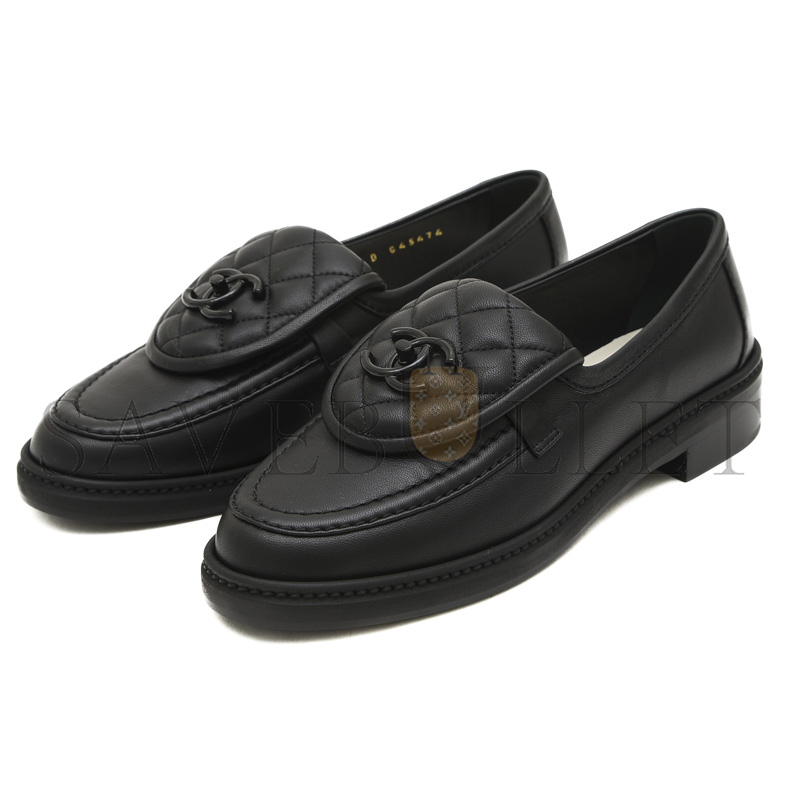 Ch**el quilted leather cc turnlock loafers